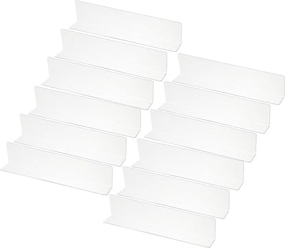 PATIKIL 12 Pack Shelf Dividers for Closet Organization, 11x1.18x2.4 Acrylic Closets Separator Kitchen Cabinet Shelves Under Bed Blocker for Bedroom Kitchen Office, Clear