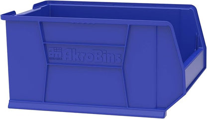 Akro-Mils 30289 Super-Size AkroBins Plastic Storage Bins, Space-Saving Stackable Bins for Garage, Classroom, Warehouse Organization, 24-Inch L x 18-Inch W x 12-Inch H, Blue, 1-Pack