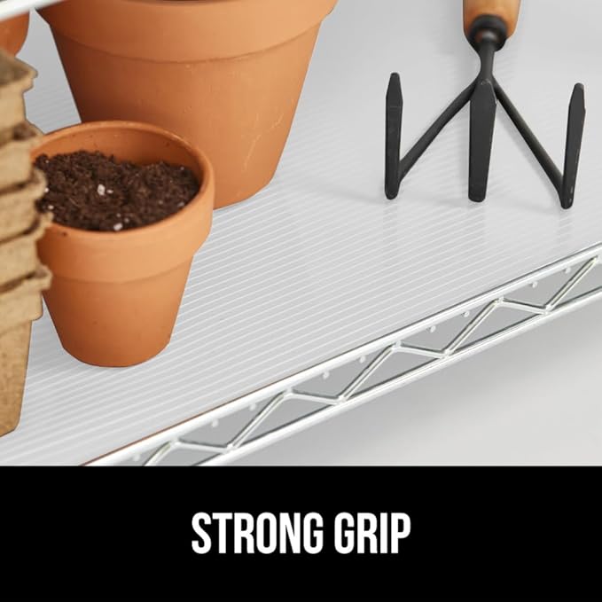 GORILLA GRIP DuraGuard Shelf Liner, 24x30 Non-Adhesive Cabinet Liners for Kitchen Drawers, Shelves, Refrigerator, Pantry Storage, Bathroom Closet, Durable Waterproof BPA Free Ribbed Plastic, White