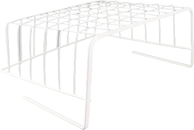 Under Shelf Wire Basket, All Metal Under Shelf Storage Basket Strong Load Bearing for Desk for Office for Bookshelf (L White)