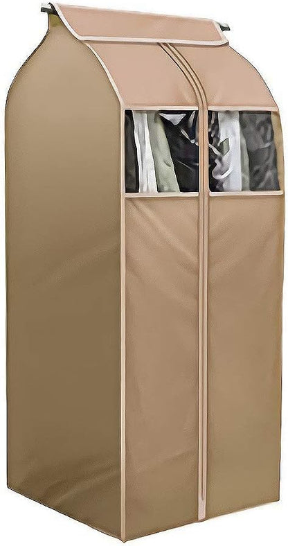 Garment Storage Bag Hanging Clothes Dustproof Cover With Clear Window In Wardrobe/Moisture, Dust Resistant Protector Cover With Zipper (Not Including Frame)