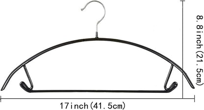 ShgHzz Premium PVC Coating Metal Hangers 40 Pack, Heavyduty, Non Slip Slimline, Suit Jacket T Shirt Hangers, Gold Hooks, Space Saving Clothes Hanger (Black)