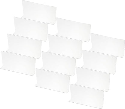 PATIKIL 12 Pack Shelf Dividers for Closet Organization, 9.8x1.57x4.7 Acrylic Closets Separator Kitchen Cabinet Shelves Under Bed Blocker for Bedroom Kitchen Office, Clear