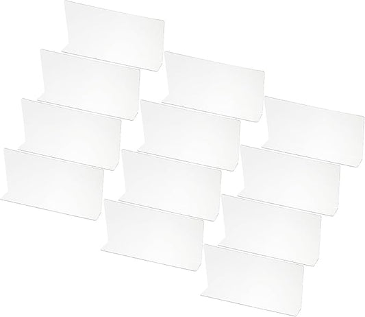 PATIKIL 12 Pack Shelf Dividers for Closet Organization, 9.8x1.57x4.7 Acrylic Closets Separator Kitchen Cabinet Shelves Under Bed Blocker for Bedroom Kitchen Office, Clear