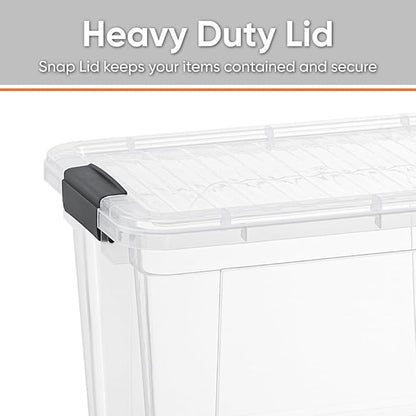 Superio Storage Bins with Lids- 6 Pack, 2.5 Qt Clear Boxes for Organizing, Stackable Plastic Containers- BPA Free, Non-Toxic, Odor Free, Organizer for Home, Office, Dorm
