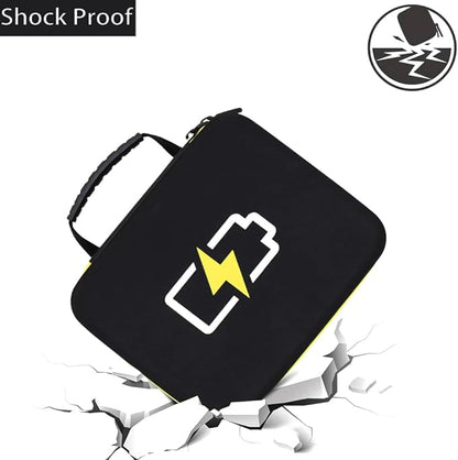 Battery Organizer Case- Hard Storage Box Bag Holder - Holds 60+ Batteries AA AAA C D 9V Tester BT-168 (Batteries are Not Included)
