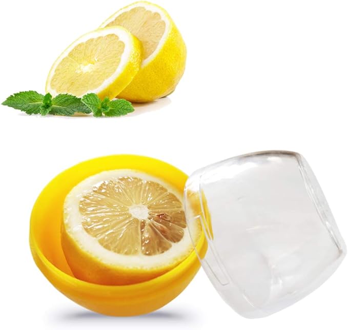 DIMVKA Lemon Storage Containers Lime Saver Fresh Keeper Fruit Storage Holder for Fridge