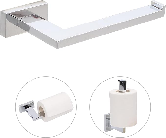 Toilet Paper Holder, Polished Chrome Toilet Paper Roll Holder Wall Mounted, Rustproof Copper Toilet Paper Rack for Bathroom, Kitchen, Washroom