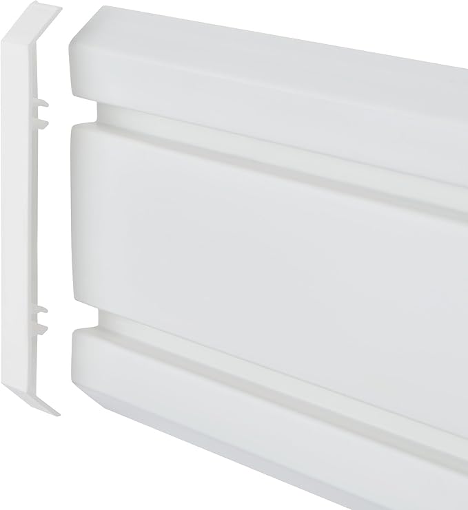 TRINITY 7-Piece Wall Mounted Storage Track System, Garage & Tool Organization Set with 2 PVC 28" Panels and 5 Hooks, Up To 150 Lbs Per Panel, White