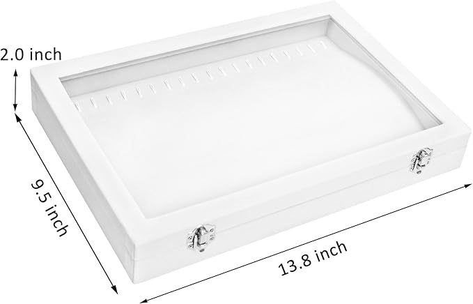 Velvet Necklace Display Jewelry Tray 20 Hook Necklace Tray Necklace Pendant Jewelry Tray for Women and Girls
