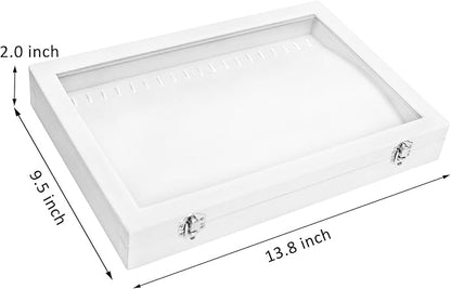 Velvet Necklace Display Jewelry Tray 20 Hook Necklace Tray Necklace Pendant Jewelry Tray for Women and Girls