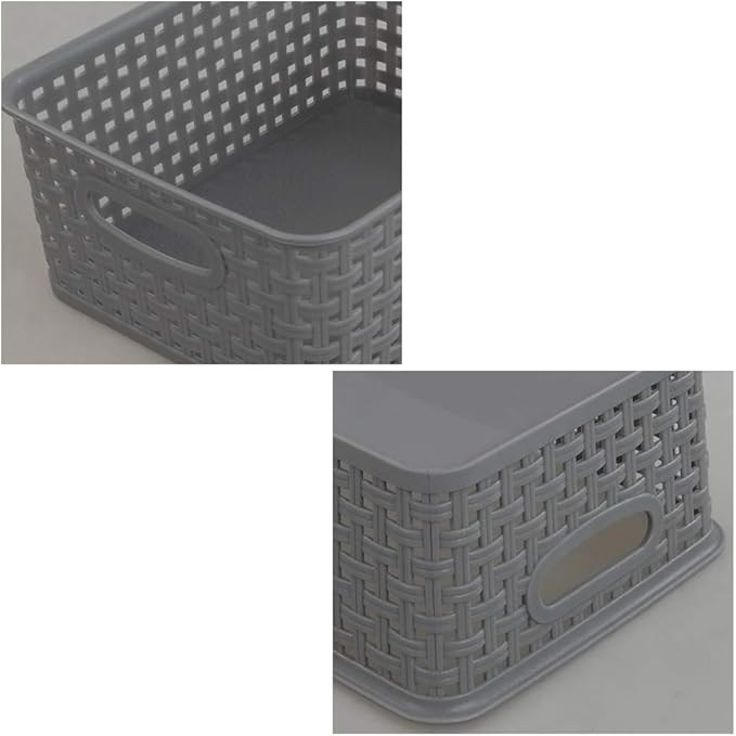 Pekky Grey Plastic Storage Baskets, Classroom Organization Baskets, 6 Packs