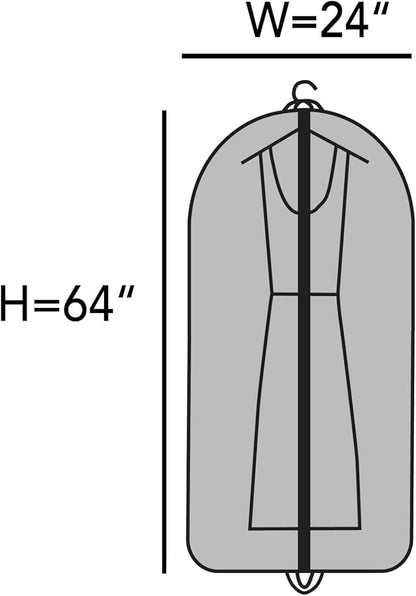 Covermates Keepsakes Garment Bag Set - Premium Polyester - Full Length Zipper - ID Window - Carrying Handles - Closet Storage, Black