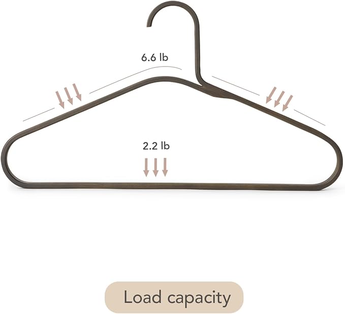 GUDEE CAKON Set of 3 Bamboo Hangers – Eco-Friendly, Strong & Durable Clothes Hangers (Brown)