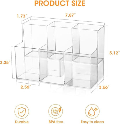 AIEVE Drink Packet Organizer, 2-Tier Water Flavor Packet Holder for Pantry Storage, Acrylic Drink Mix Organizer Hydration Powdered Mixes Holder Container for Cabinet Kitchen Storage