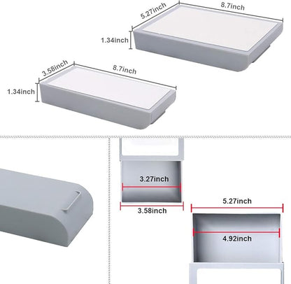 Desk Drawer Attachment, 2 Pack Pencil Organizer, Hidden Desk Organizer, Under Desk Organizer Adhesive, Pen Holder, Desk Accessories & Workspace Organizers, Pen Drawers, Drawer Tray Storage Desktop