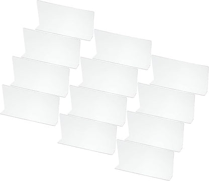PATIKIL 12 Pack Shelf Dividers for Closet Organization, 11x1.57x4.7 Acrylic Closets Separator Kitchen Cabinet Shelves Under Bed Blocker for Bedroom Kitchen Office, Clear