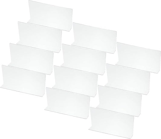 PATIKIL 12 Pack Shelf Dividers for Closet Organization, 11x1.57x4.7 Acrylic Closets Separator Kitchen Cabinet Shelves Under Bed Blocker for Bedroom Kitchen Office, Clear