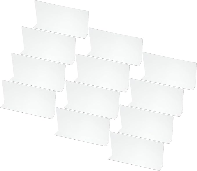 PATIKIL 12 Pack Shelf Dividers for Closet Organization, 11x1.57x4.7 Acrylic Magnetic Closets Separator Kitchen Cabinet Shelves Under Bed Blocker for Bedroom Kitchen Office, Clear