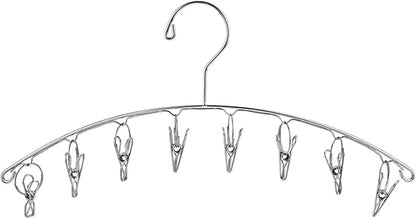 DurReus Reusable Stainless steel Drying Rack Laundry Drip Hanger 8 Clips Closet Organizer for Hanging Lingerie,Underwear,Clothes Disapers,Mitten,Socks,Hats,Bras,Skirts,Scaf
