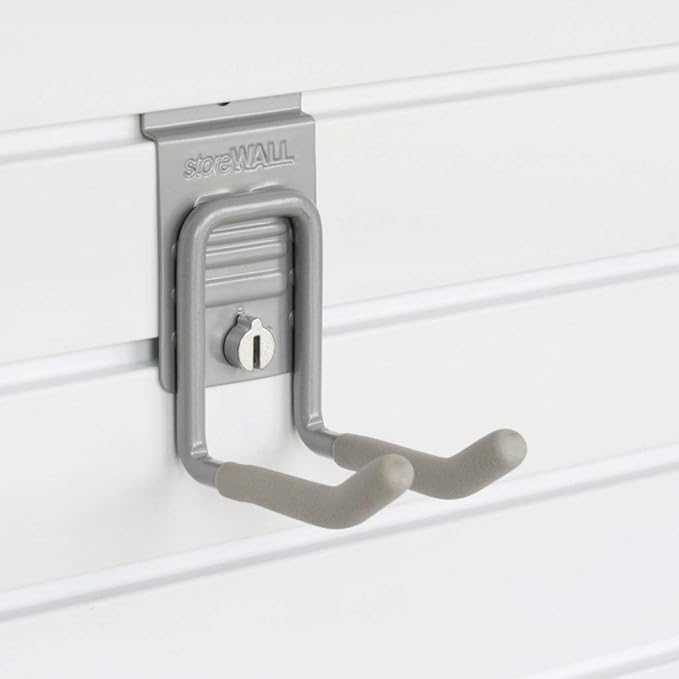 Heavy Duty Universal Slatwall Double Hook with CamLok (Pack of 4)