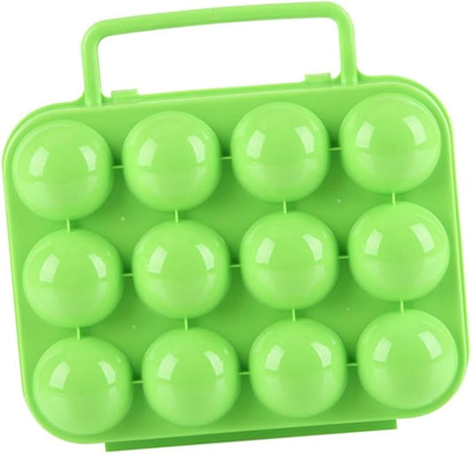 GLEAVI Egg Containers for Camping Portable 12 Eggs Plastic Storage Box Handle Lock for Kitchen