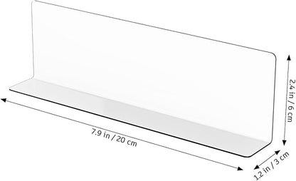 Magnetic Shelf Dividers 10 Pack L Shape PVC Commodity Baffle for Supermarket and Retail Store Organization Plastic Side Panels 7.87X2.36X1.18 Inches