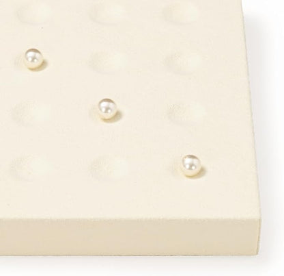 Oirlv Microfiber Diamonds Gemstones Jewelry Display Organize Tray Crystal Beads Holder for Stones Display Organizer Showcase(Beige)