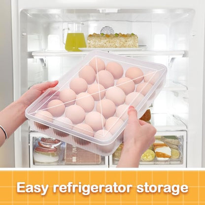 LIYYOO Deviled Egg Containers With Lid, Egg Holder For Fridge,Egg Organizer for Refrigerator,Clear Stackable Plastic Egg Carton,Egg Storage Container,Reusable Egg Tray Egg Box(3 Packs, 72 Eggs)