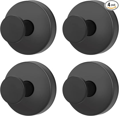 GMYOO Suction Cup Hooks for Shower, Bathroom,Glass Windows,Tile – Towel, Loofah, No-Drill Wreath Hanger for Front Door Waterproof Hook Hold,Black 4packs