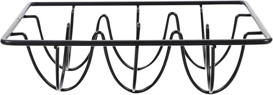 6 Compartment Wire Egg Holder Rack for Kitchen Refrigerator Storage and Display Compact 2.36X4.72X2.36 Inch Black Metal Egg Organizer