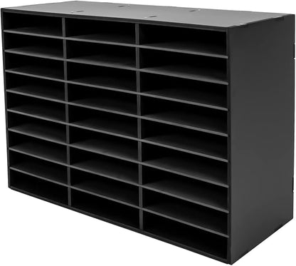 Gdrasuya10 27 Compartments Literature Organizer Adjustable File Sorter Organizer Desktop Document Storage Shelves Classroom Mailbox Office Paper Storage Holder Literature Sorter Cabinet
