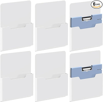 DALTACK Magnetic File Holder, File Folder Desk Organizer for Wall, Powerful Magnetic Clipboard for Mail, Paper, Book, Magazine, Letter, Desk Organizers and Accessories for Office Supplies, 6 Pack