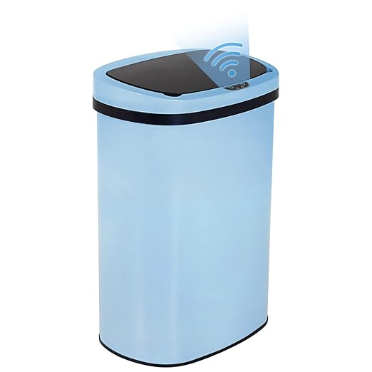 BestOffice Kitchen Trash Can with Lid, 13 Gallon Automatic Garbage Can for Bathroom Bedroom Home Office 50 Liter Touch Free High-Capacity Brushed Stainless Steel Waste Bin