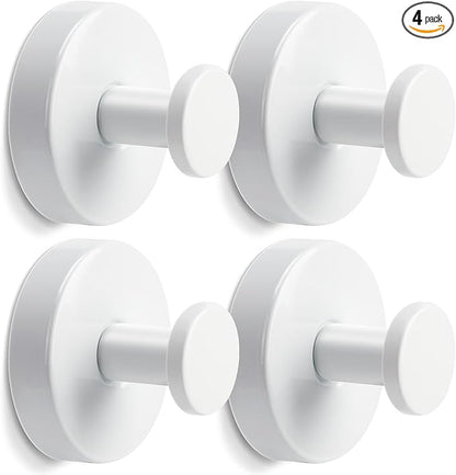 Supopular Reusable Heavy Duty Suction Cup Hooks for Kitchen/Bathroom/Shower - Wet-Proof Hooks for Towels, Robes, Loofah&Wreaths/No Drill Mounting on Glass, Tile, Metal (4, White)