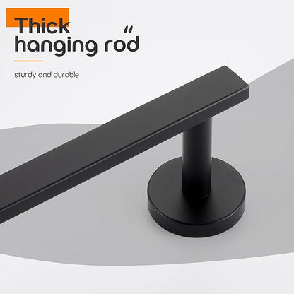 24 Inch Bathroom Towel Racks Bath Towel Bars Kitchen Towel Holder Towel Rails Wall Mounted SUS304 Stainless Steel Matte Black AN4001MB-L24