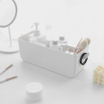MEVOPHEE Bedside Hanging Caddy, Plastic Hanging Storage Shelf Holder Organizer for Phone Glasses Bottle Office Supplies in Dorm Room Bathroom Camper Rv - White (Caddy)