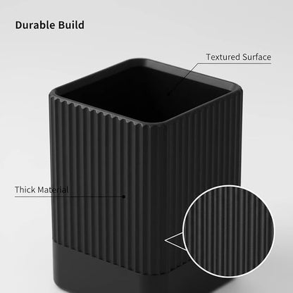 3 Pack Aesthetic Pen Holder for Desk-Sturdy Plastic Pencil Holder - Stylish Makeup Brushes Cup for Women Girls - Cute and Functional Desk Organizer for Office Supplies - Modern Office Decor Pen Cup