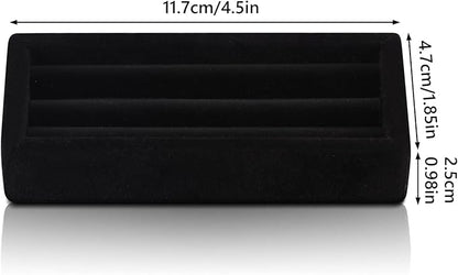 Valyria 2 Slots Velvet Small Ring Organizer Set of 2 Earrings Trays Showcase Display Storage Insert Holder for Jewelry Box, Drawer, Dresser