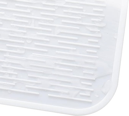Silicone Dish Drying Mat for Multiple Usage,Easy clean,Eco-friendly,Heat-resistant Silicone Mat for Kitchen Counter or Sink,Refrigerator or Drawer Liner White 4XL 32 inches x 18 inches