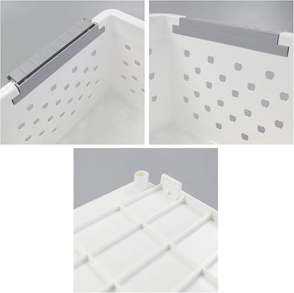 4-Pack Plastic Stackable Storage Basket Organizer, Multi-functional Stacking Basket Bins, White