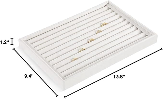 Ring Tray, Velvet Jewelry Trays,Premium Ring Display Case,Luxury Stud Earring Organizer,White Jewelry Storage
