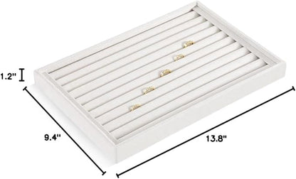 Ring Tray, Velvet Jewelry Trays,Premium Ring Display Case,Luxury Stud Earring Organizer,White Jewelry Storage