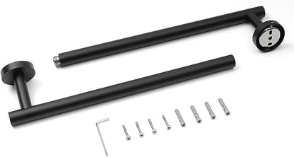 HITSLAM Matte Black 25.7 Inch Towel Bar for Bathroom, SUS304 Stainless Steel Bathroom Towel Rack Wall Mounted, Modern Home Decor Bath Towel Holder with Hardware Accessories