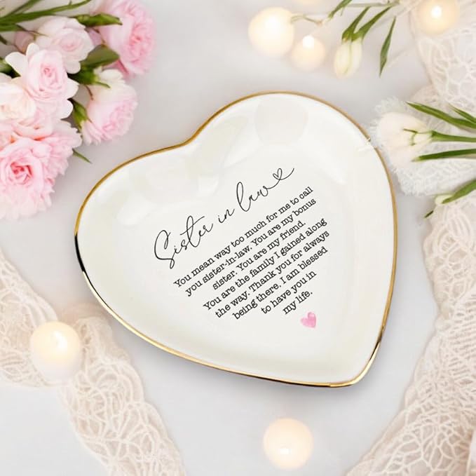 Bridesmaids & Maid of Honor Gifts - Future Sister & Sister Groom Dish and Jewelry for Wedding Day