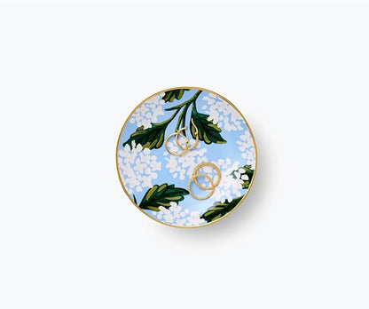 RIFLE PAPER CO. Hydrangea Ring Dish, Protect Your Trinkets and Jewelry, Minimize Loss, Organize Desk, Small Item Security, Keep Valuables Safe and Visible, Cute and Fashionable