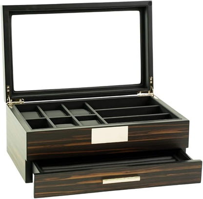 Decorebay Luxury Watch, Sunglasses and Jeweler Display Case and Organizer (Emerald Love)