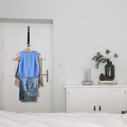 Picowe Over The Door Drying Rack Adjustable Expandable Over The Door Hooks Hanger Travel Organizer for Robes, Towels, Clothes, Bags, Hats, Coats (Gray, 1PCS)