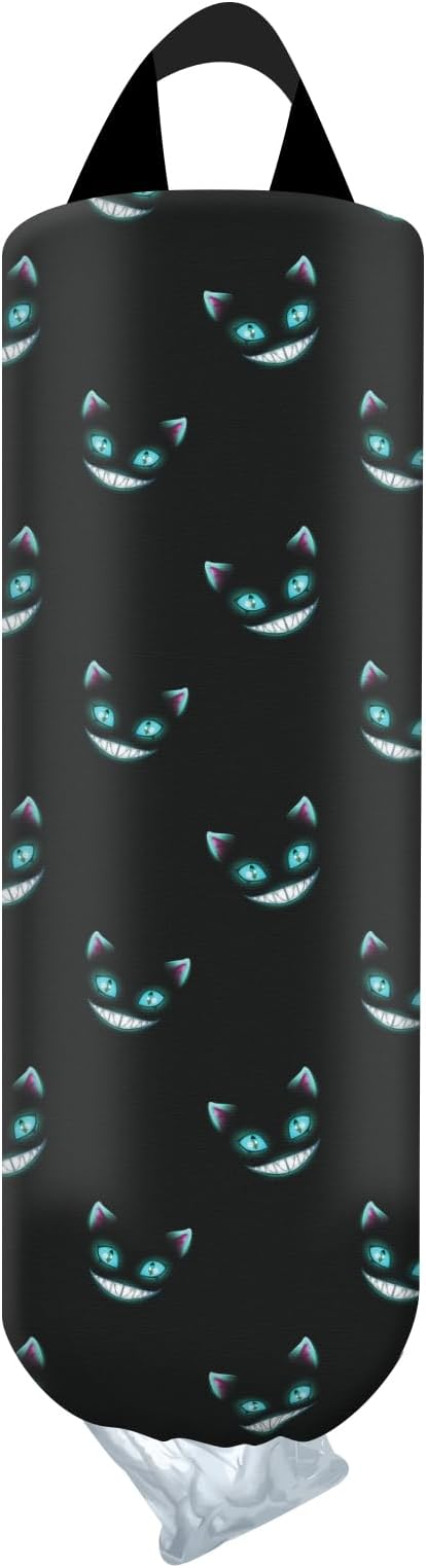 Plastic Bag Holder, Wall Mount Grocery Bag Organizer, Funny Hanging Trash Bag Storage Dispenser for Home Kitchen Cute Black Cats