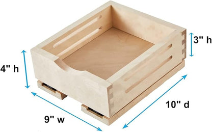 CabinetRTA Wood Pull Out Spice Rack Organizer for Cabinet – 9"(W) x 10"(D) x 3"(H) for Upper Kitchen Cabinets and Pantry Closet, for Spices, Sauces, Canned Food etc…